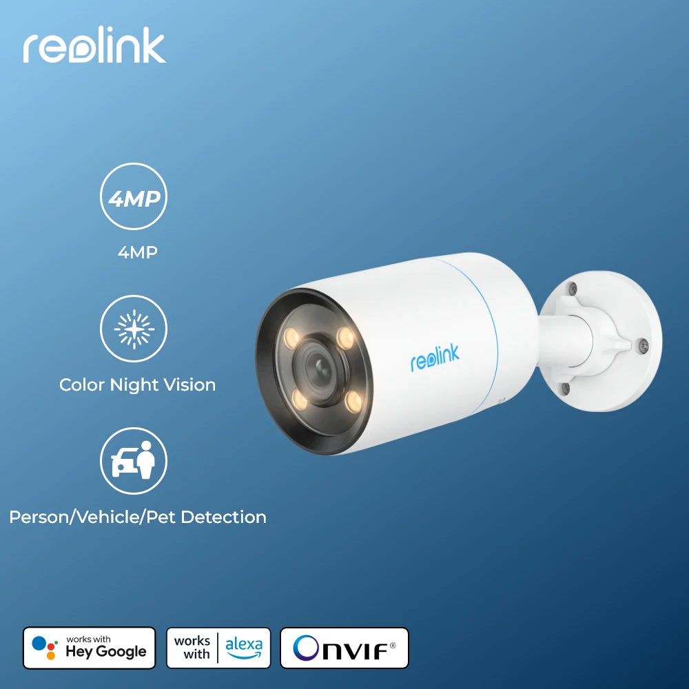 Reolink ColorX 2K PoE Outdoor Security Camera with F1.0 Aperture 4MP IP Camera Adjustable Warm Light Smart AI Detection