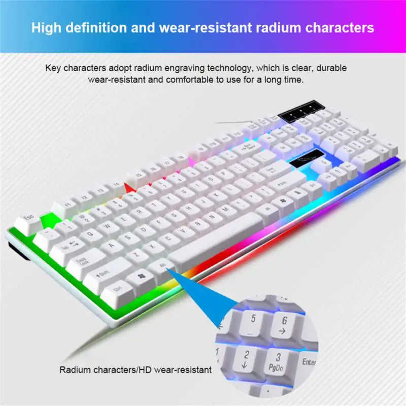 Wired Keyboard Mouse Set G21B-RGB-BA Mechanical Gaming Keyboard And Mouse Combo Wired RGB LED For Computer Laptop Gamer