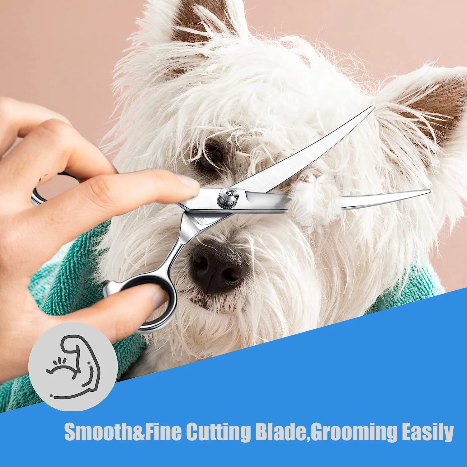 Pet Hair Scissors Grooming Stainless Steel Dog Scissors Pets Shears Animal Cutting Feet Ear Eye Hair Trimming