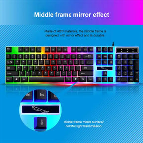 Wired Keyboard Mouse Set G21B-RGB-BA Mechanical Gaming Keyboard And Mouse Combo Wired RGB LED For Computer Laptop Gamer