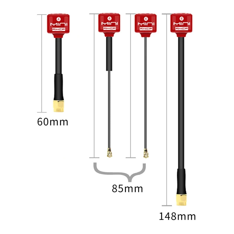 mini RHCP 5.8G Lollipop 4 Antenna high gain 2.8Dbi FPV Transmitter/Receiver SMA/RP-SMA/MMCX/UFL Antenna for RC FPV racing drone