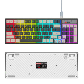 HXSJ L99 2.4G Wireless Rechargeable Keyboard Mouse Combo 96 Keys RGB Membrane Keyboard Colorful Backlight Gaming Mouse Set