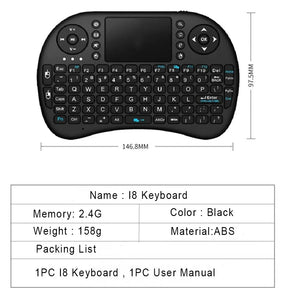 I8 Mini Wireless Keyboard 2.4G Air Mouse Remote Touchpad For Android TV Box PC Smart TV