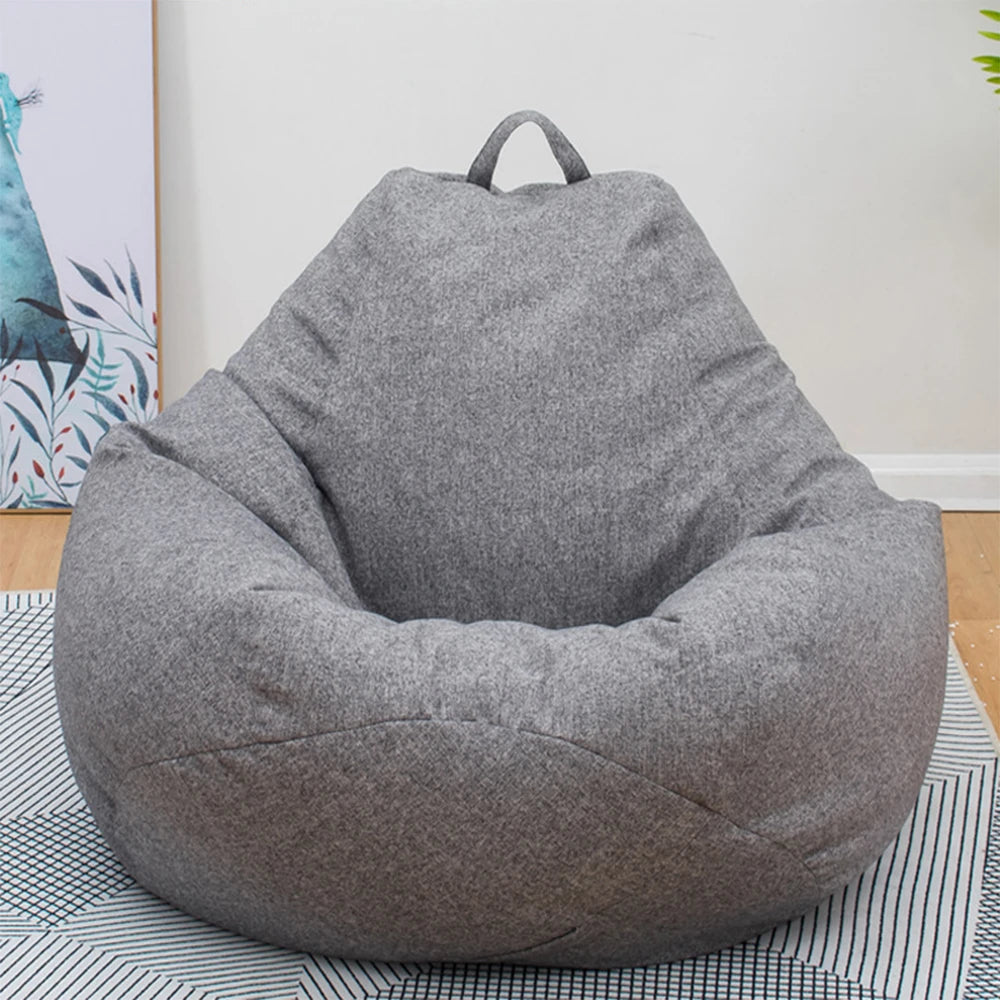 Large Small Lazy Sofa Cover Chairs Without Filler Linen Cloth Lounger Seat Bean Bag Pouf Puff Couch Tatami Living Room