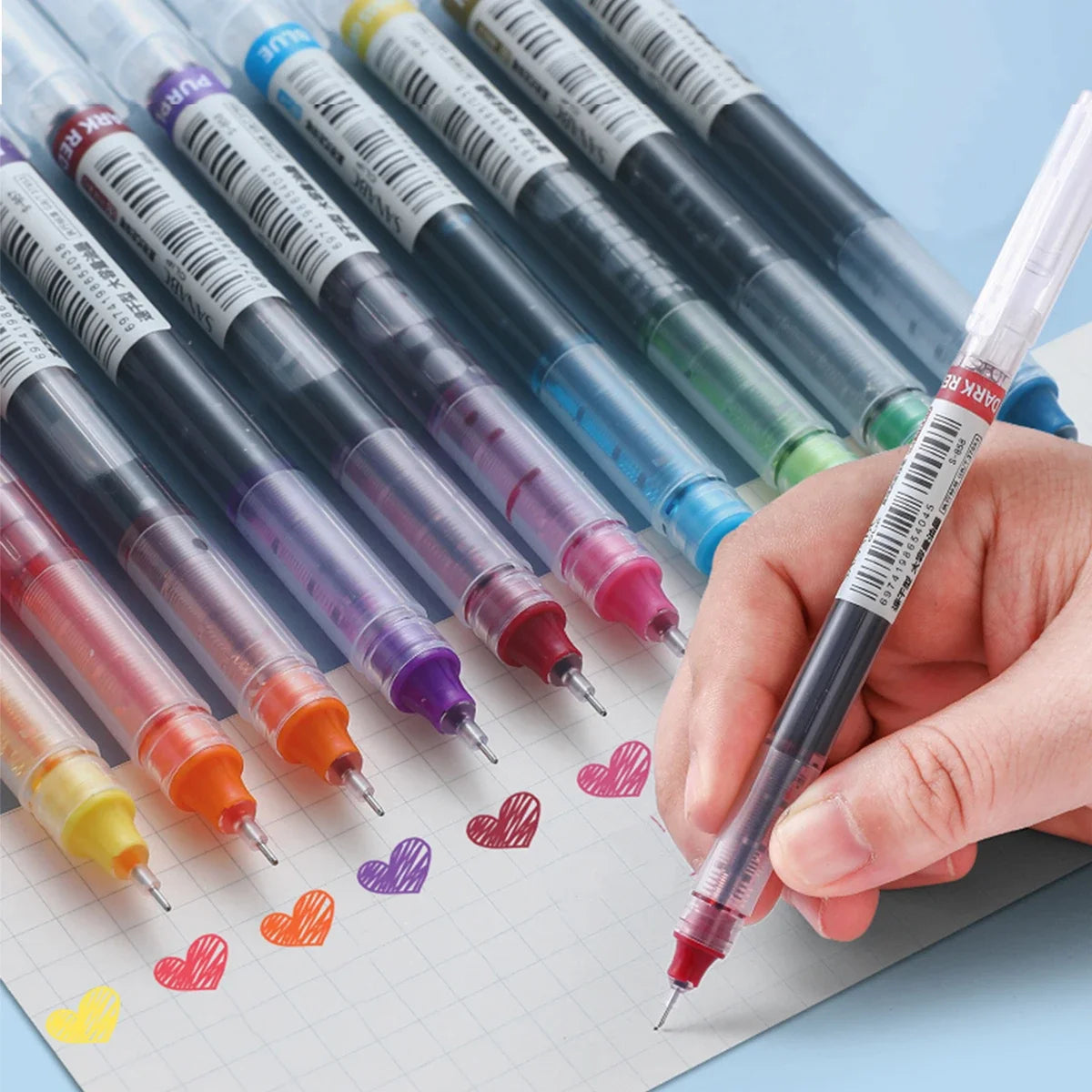 10 Pcs Color Gel pens.Quick Drying Large Capacity，0.5mm, suitable for Students, Note-taking, Marking, Drawing, Bookkeeping.