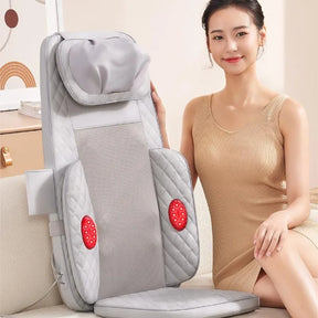 Upgrade Electric Full Body Massage Chair Neck Back Waist Massage Cushion Heat Vibrate Kneading Leg Massage Pad Seat Relaxation