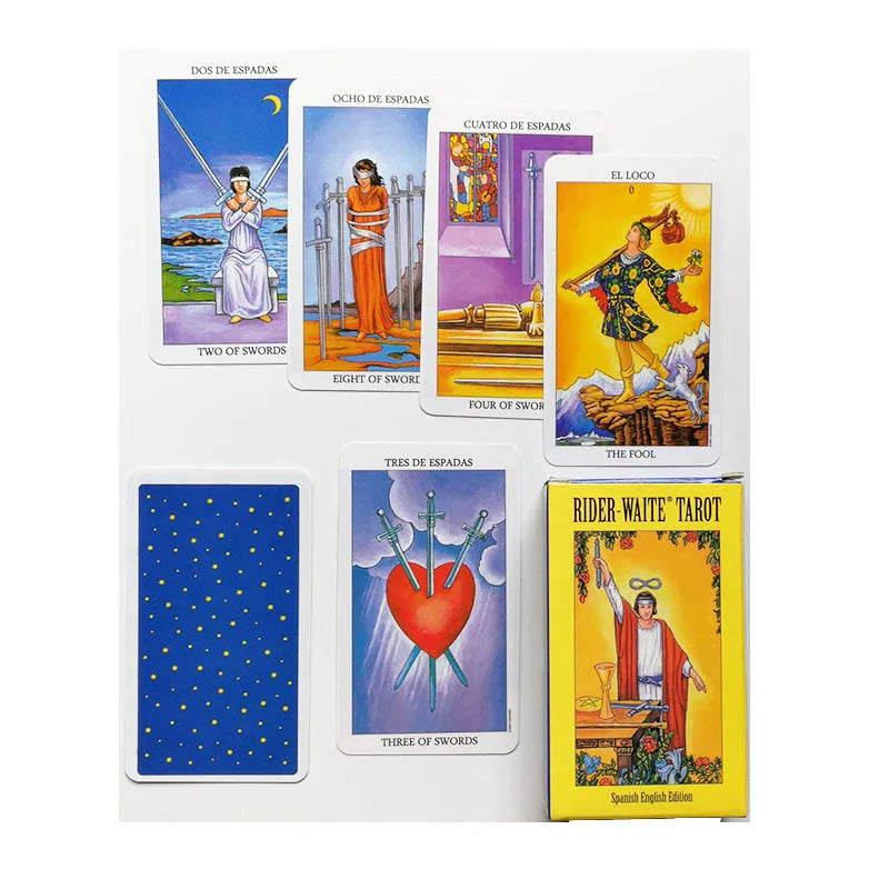 Hot Sell Rider Waite Tarot Card Divination Personal Use Tarot Deck Full English Spanish Version Oracles Deck for Girl Board Game