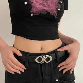 Women Belt Punk Star Buckle Belt Design Cross Metal Vintage Gothic Men Women Y2K Belt Pu Leather Waistband Pants Jeans Lady Belt