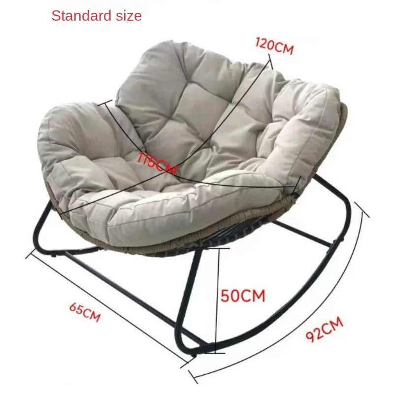 X&D Human Bird Nest Rattan Weaving Rocking Chair Leisure Sofa Home Balcony Single Lazy Sofa Rocking Chair Rattan Chair Can Sleep