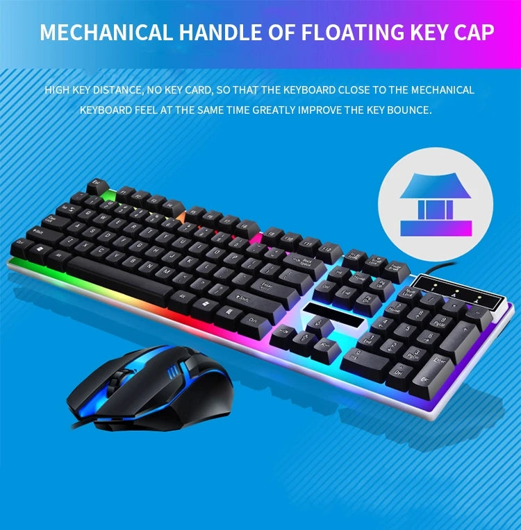 RGB Gaming Keyboard Gamer Keyboard And Mouse Kit Wired Mechanical Keyboard Gaming Keyboard And Mouse Combo For Windows PC Gamers