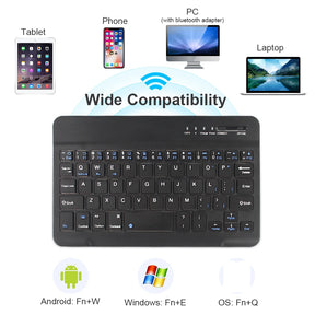 Keyboard Wireless Bluetooth 2.4G Russian/English Keycaps Mouse Combo USB C Receiver For MacBook iPad PC Tablet Rechargeable