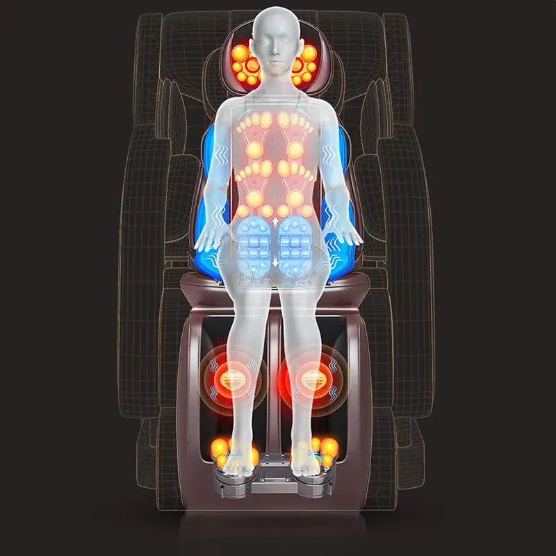 Electric Full Body Massage Chair Neck Back Waist Massage Cushion Heating Vibrate Massaging Pad Seat Sofa Relaxation For 110/220V