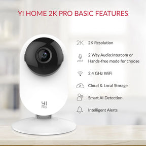 YI Pro 3pc Kits 2K Home Camera Wi-Fi IP Security Surveillance Smart System with Night Vision Baby Monitor on iOS, Android App