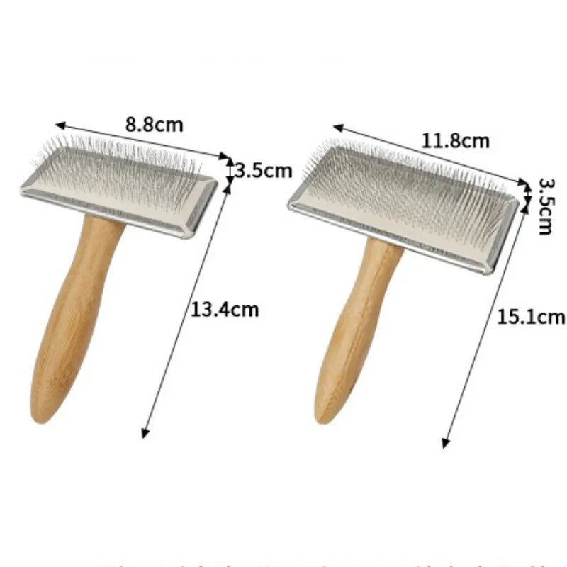 Dog Comb Solid Wood Dog Brush Pet Hair Remover Massage Cat Brush Pet Grooming Stainless Steel Combs for Cats Hair Knot Opening