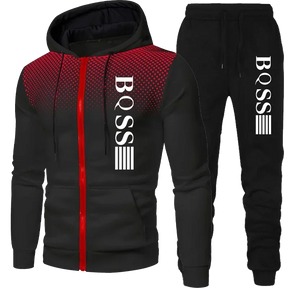 Men Clothing Spotted Sweatshirt Suit Hoodie and Pants Suit Mens Fashion Suits Men's Winter Clothes New Two Piece Set