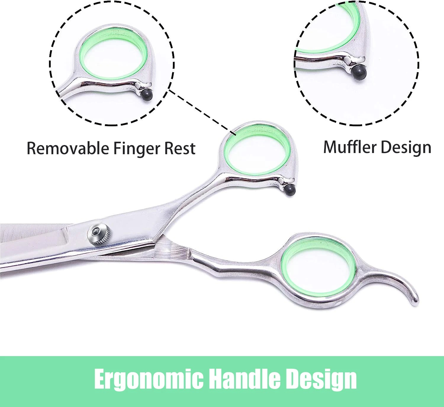 Pet Hair Scissors Grooming Stainless Steel Dog Scissors Pets Shears Animal Cutting Feet Ear Eye Hair Trimming