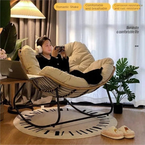 X&D Human Bird Nest Rattan Weaving Rocking Chair Leisure Sofa Home Balcony Single Lazy Sofa Rocking Chair Rattan Chair Can Sleep