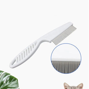 Flea Comb Dog Cat Hair Removal Brush Stainless Steel Dense Teeth Inline Comb Portable Pet Universal Grooming Cleaning Supplies