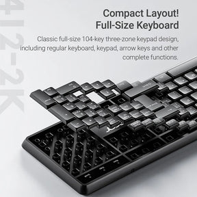 2.4G Wireless Keyboard and Mouse Combo Ergonomic Office Full-Size Slim USB Keyboard & Mouse Set for Computer Tablet Laptop PC