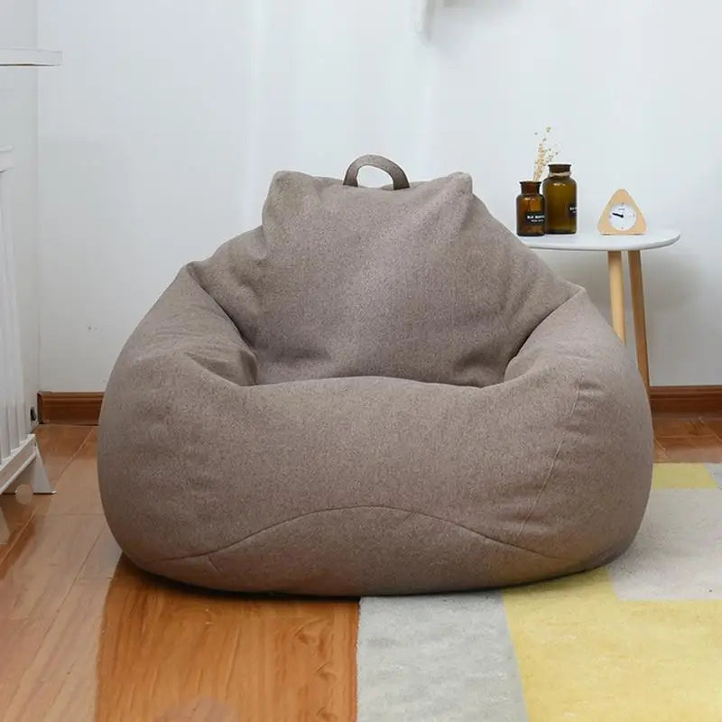 Large Small Lazy Sofas Cover Chairs without Filler Linen Cloth Lounger Seat Bean Bag Pouf Puff Couch Tatami Living Room Beanbags